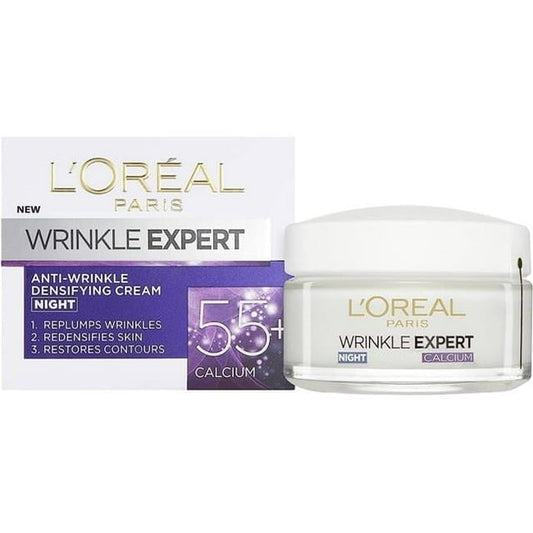 L'Oreal Wrinkle Expert 55+ Night Cream for Mature Skin, 50ml
