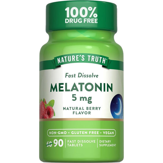 Nature’s Truth Melatonin 5mg Berry Fast Dissolve Sleep Aid – 90 Tablets