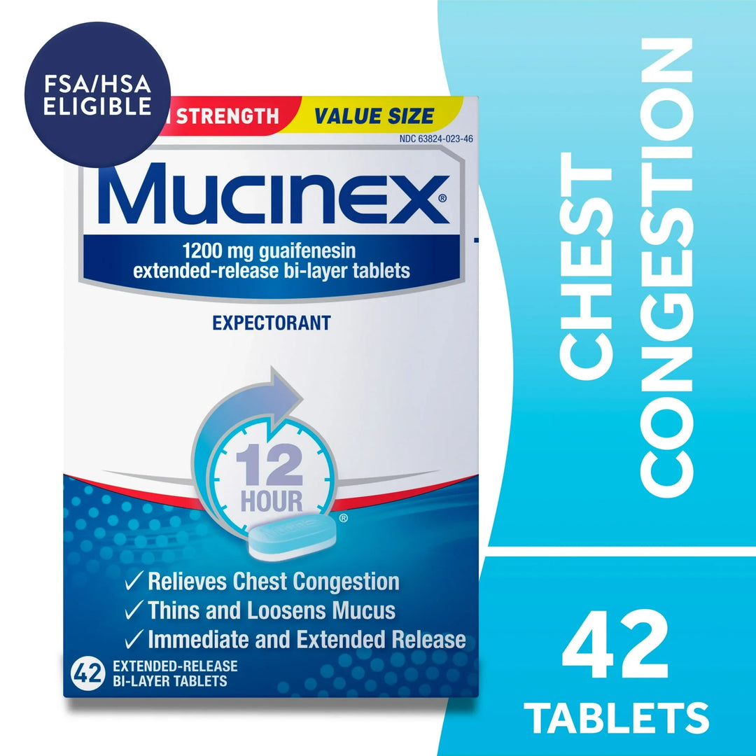 Mucinex 12 Hour Max Strength Expectorant Tablets, Mucus Relief, 42 Ct - Exotic Pro