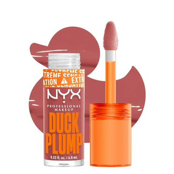 NYX Duck Plump Extreme Lip Gloss - Nude Swings | Lip Plumper 0.23 fl oz - Exotic Pro