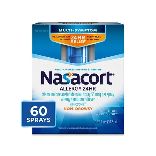 Nasacort 24-Hour Non-Drowsy Allergy Nasal Spray, 60 Sprays, 0.37 fl oz - Exotic Pro