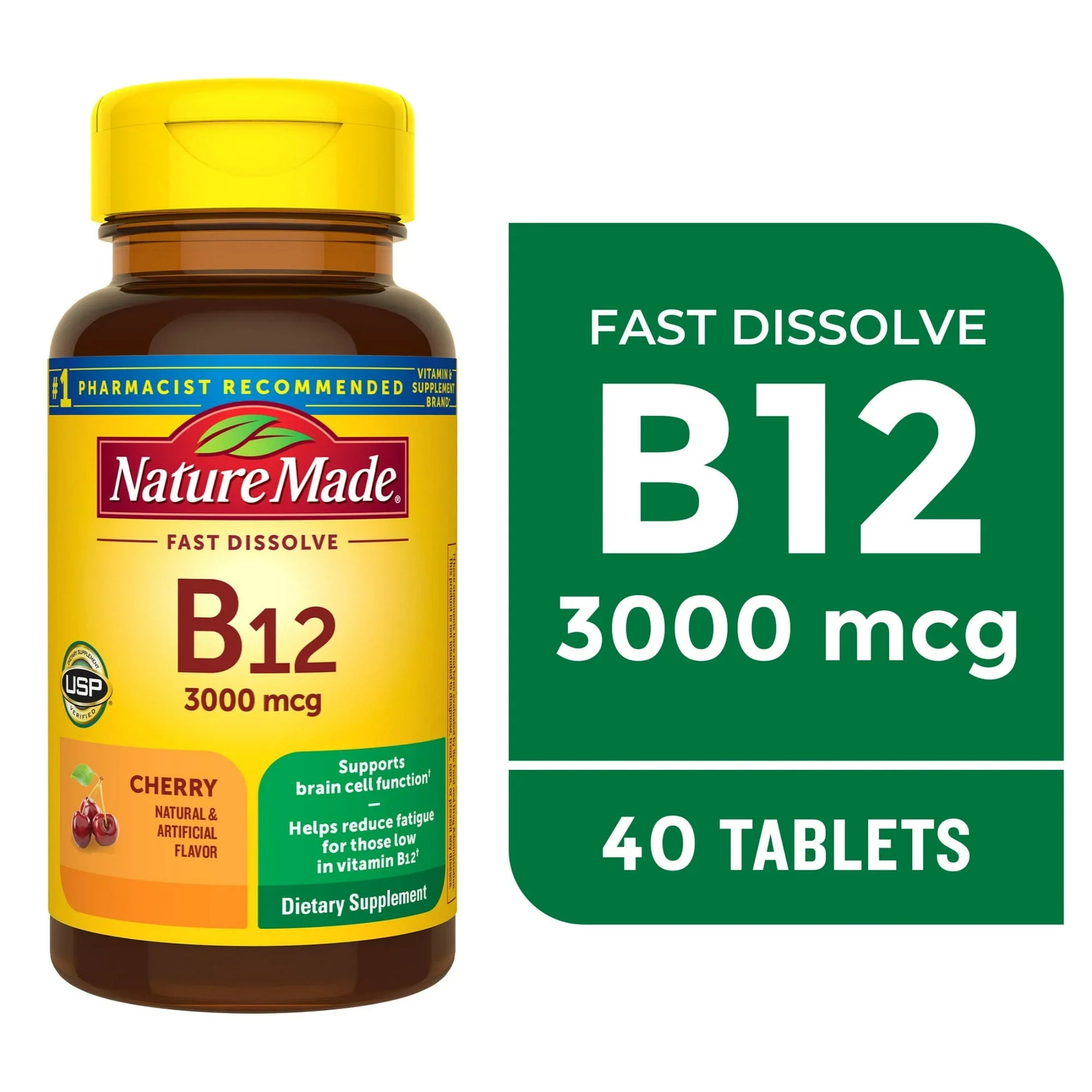 Nature Made B12 3000 mcg – Sugar-Free Sublingual Fast Dissolve, 40 Tablets - Exotic Pro