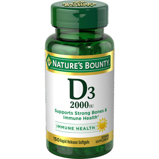 Nature’s Bounty Vitamin D3 2000 IU Softgels – 150 Count