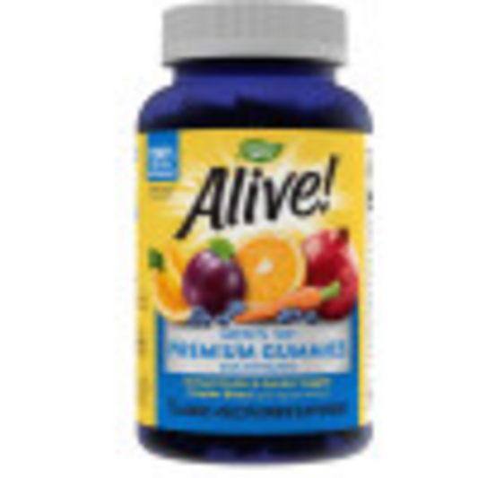 Alive! Men’s 50+ Multivitamin Gummies with 15 Nutrients – 75 Count