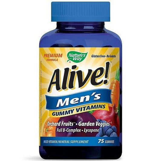 Alive! Men’s Daily Gummy Multivitamin with 15 Nutrients – 75 Count