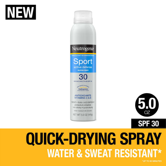Neutrogena Sport Sunscreen Spray SPF 30, Active Defense Formula, 5 oz - Exotic Pro