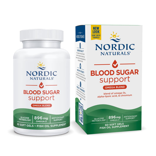 Nordic Naturals Omega Blood Sugar Softgels Lemon Flavor Non-GMO - 60 Ct