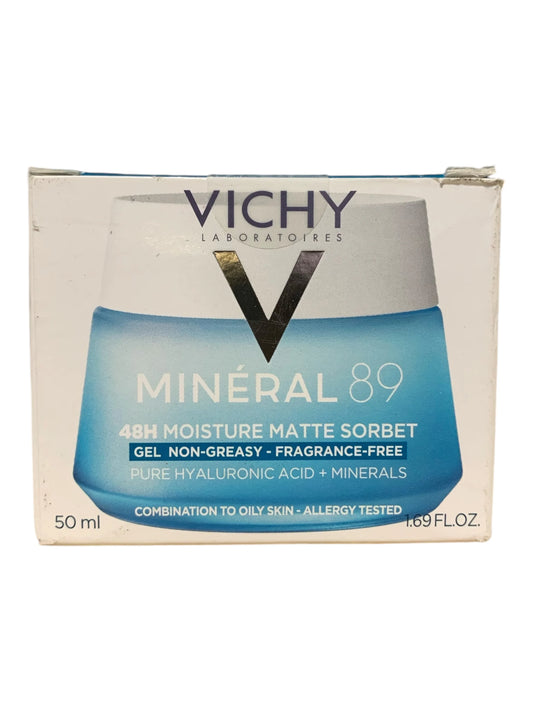 Vichy Mineral 89 48H Moisture Matte Sorbet, Oil-Free Hydrating Gel, 1.69oz - Exotic Pro