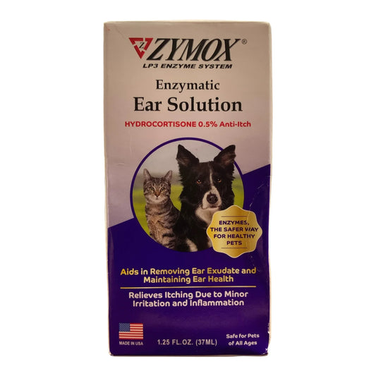 Zimox Enzymatic Ear Solution with Hydrocortisone 0.5%, Anti-Itch, 1.25oz - Exotic Pro