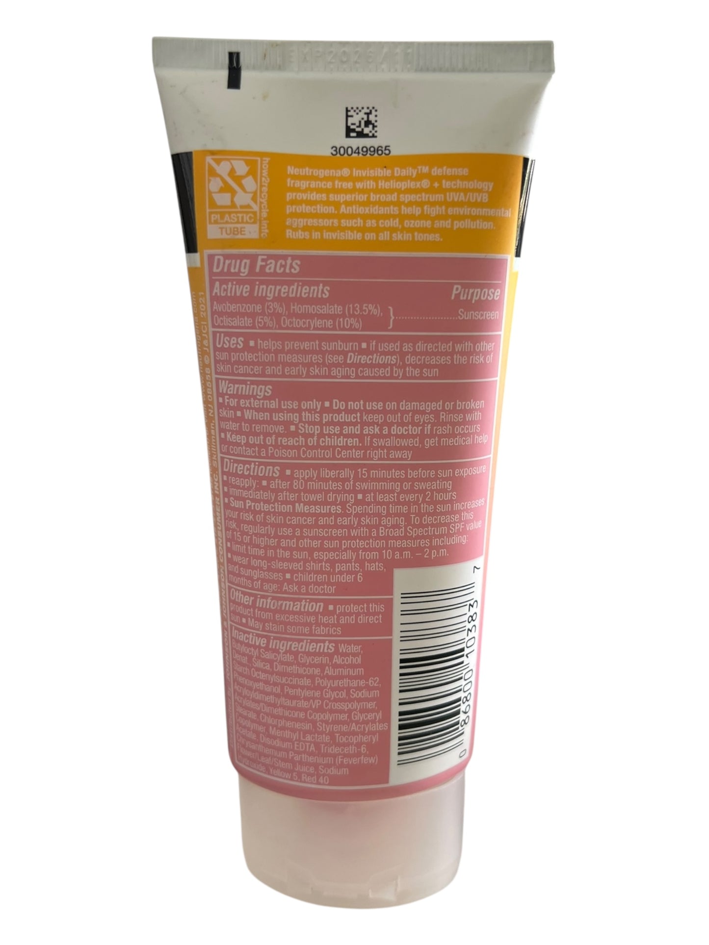 Neutrogena Invisible Daily Defense SPF 60+ Sunscreen Lotion, 3 oz - Exotic Pro