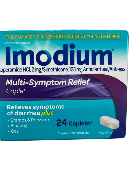 Imodium Multi-Symptom Relief Caplets, 24 Count – Anti-Diarrheal Support