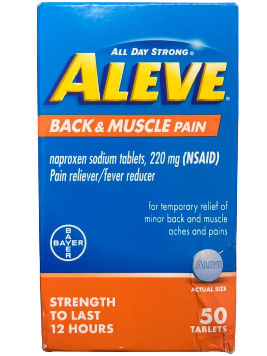 Aleve Back & Muscle Pain Relief Naproxen Sodium Tablets – 50 Count