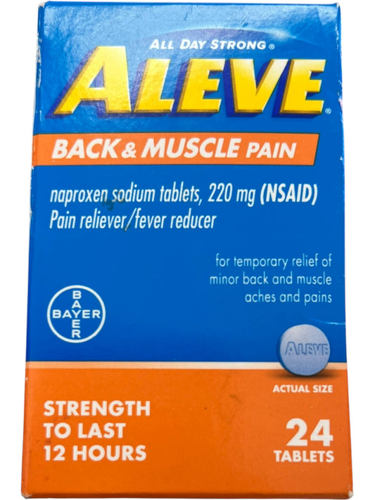 Aleve Back & Muscle Pain Relief Naproxen Sodium Tablets – 24 Count