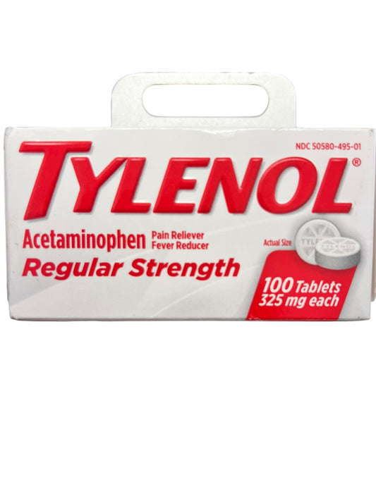 Tylenol Regular Strength 325mg Acetaminophen Tablets – 100 Count