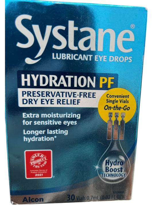 Systane Hydration PF Eye Drops | 30 Vials for Dry Eye Relief & Daily Use