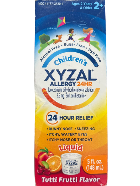 Xyzal Children’s 24-Hour Allergy Relief Liquid, Tutti Frutti Flavor, 5 fl oz