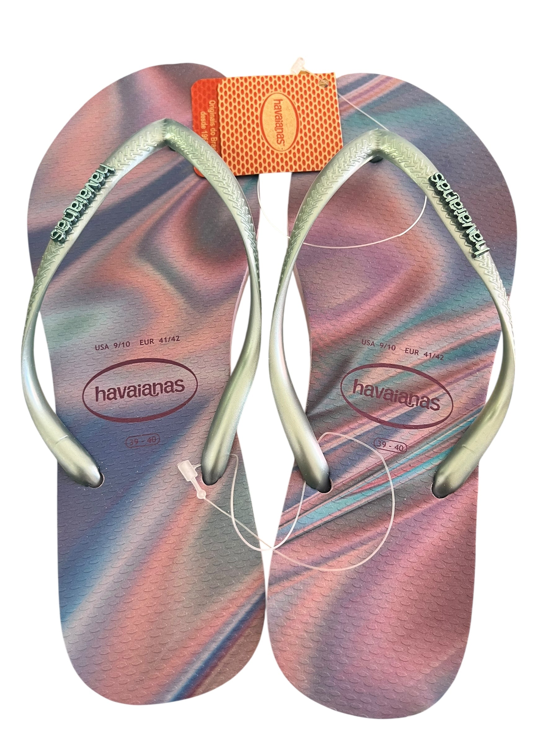 Havaianas Women's Slim Iridescent Flip Flop Sandals - Quiet Lilac (Size 9/10) - Exotic Pro
