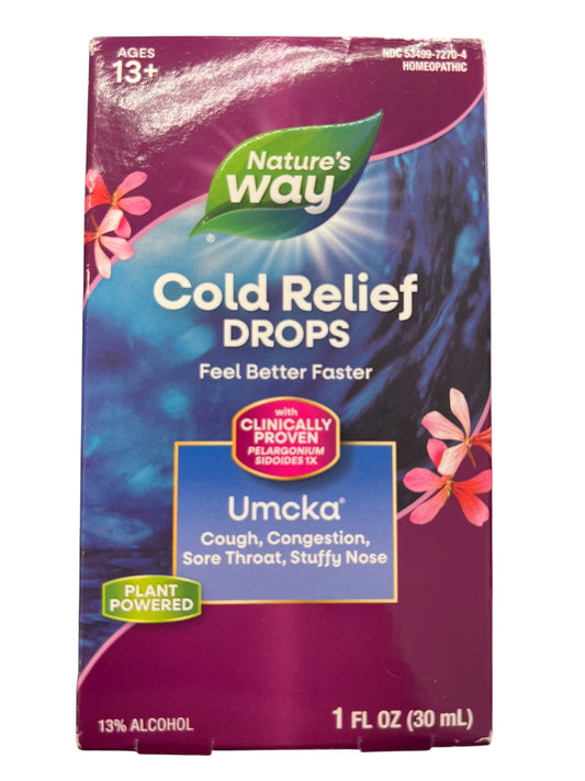 Nature’s Way Umcka ColdCare – Fast Cold Relief Drops, Alcohol-Free, 1 oz