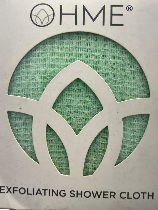 OHME Extra Long Exfoliating Shower Cloth – Green, 100% Polyester