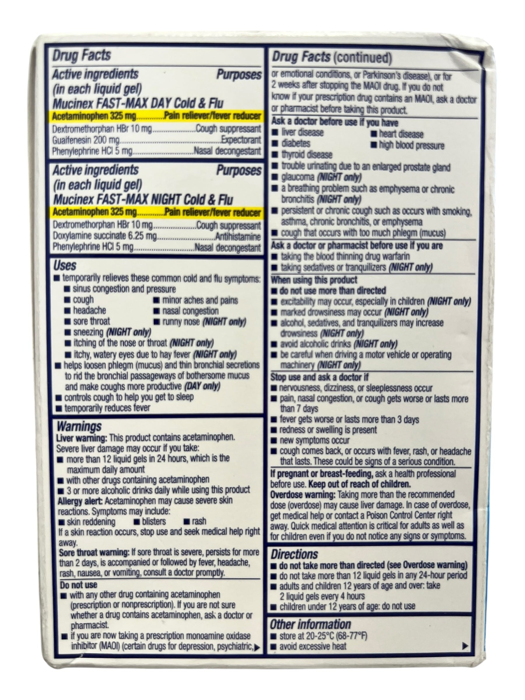 Mucinex Fast-Max Day & Night Cold & Flu Liquid Gels, Cough Relief, 24 Ct - Exotic Pro