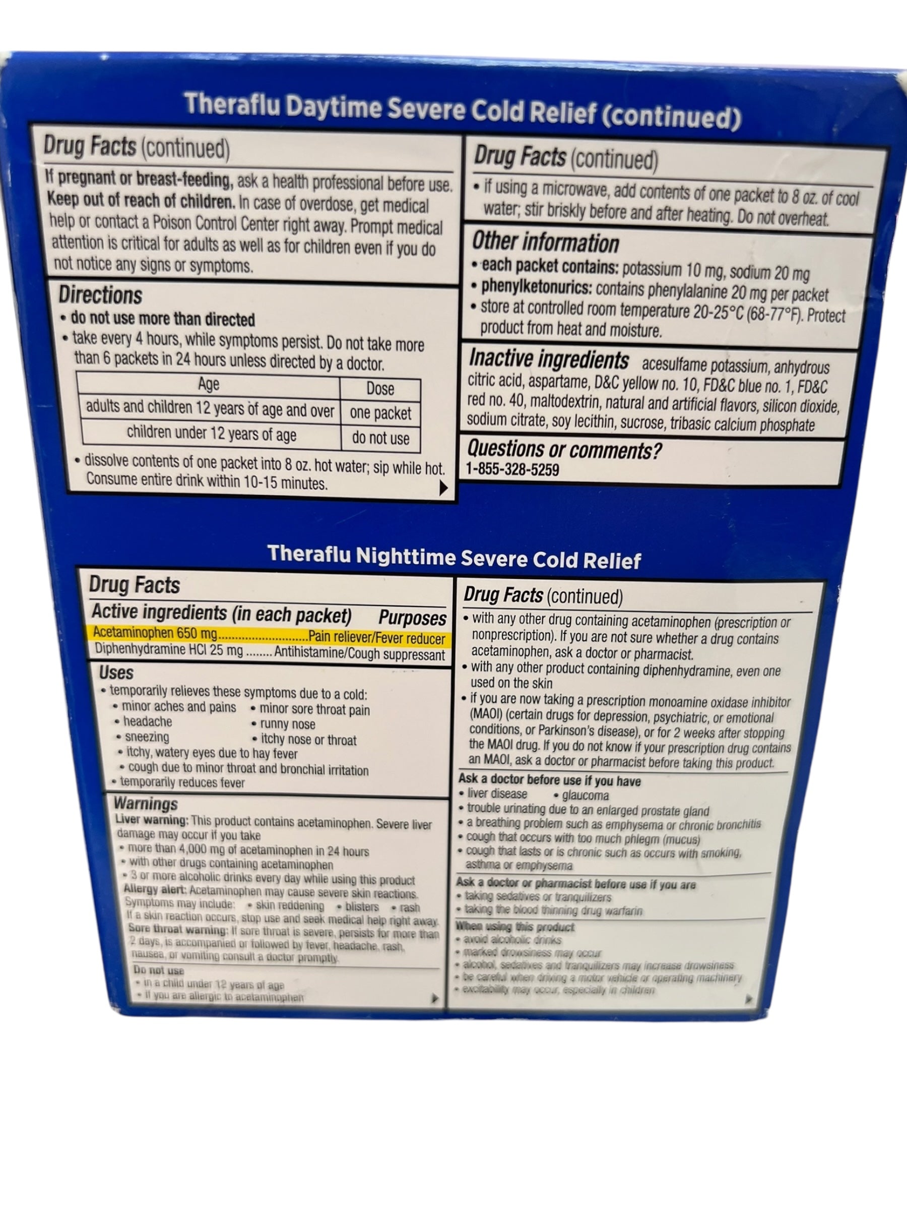 Theraflu Severe Cold & Flu Powder – Day/Night Honey Lemon, 12 Ct - Exotic Pro