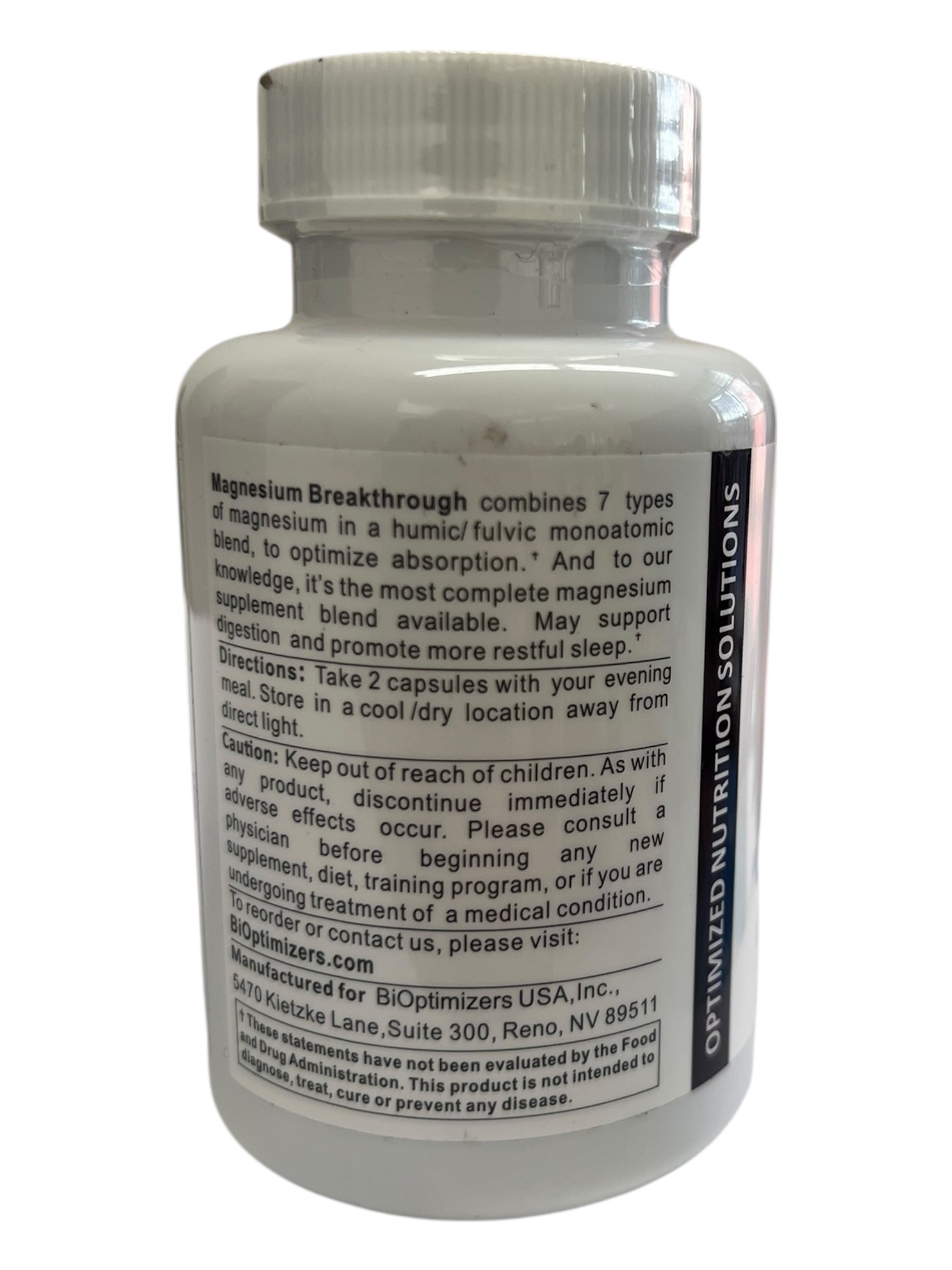 Magnesium Breakthrough 4.0 by BiOptimizers – 60 Capsules for Stress Relief