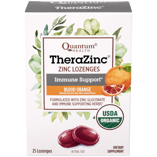 Quantum Health TheraZinc Organic Lozenges Blood Orange - 25 Ct