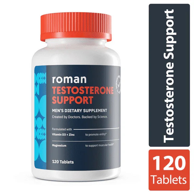 Roman Testosterone Support for Men | 120 Tablets with Vitamin D3 - Exotic Pro