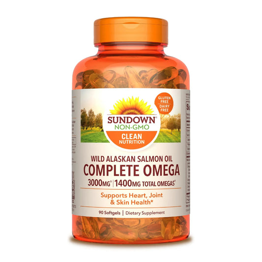 Sundown Complete Omega Wild Alaskan Salmon Oil – 1400mg, 90 Softgels - Exotic Pro