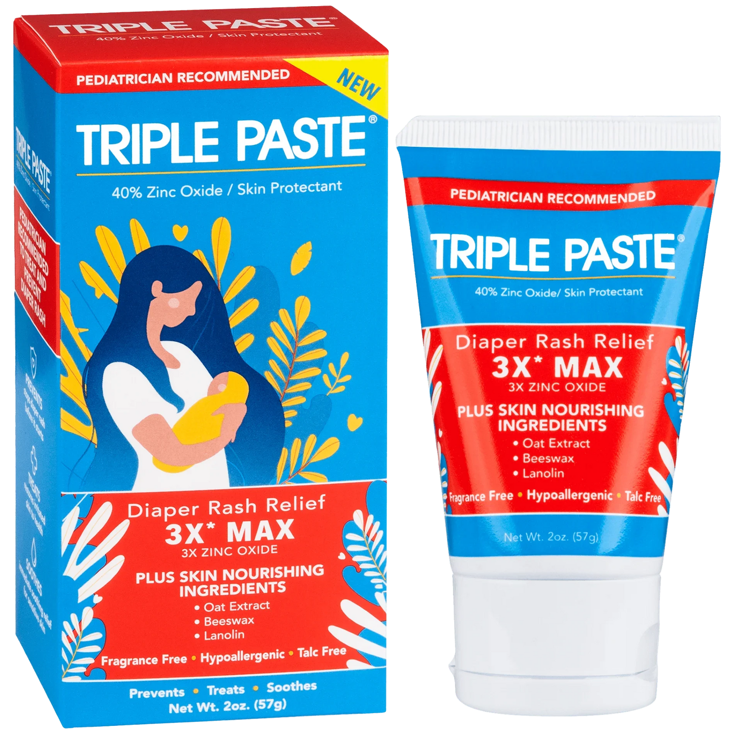 Triple Paste 3X Max Diaper Rash Ointment – 2 oz | Extra-Strength Relief - Exotic Pro