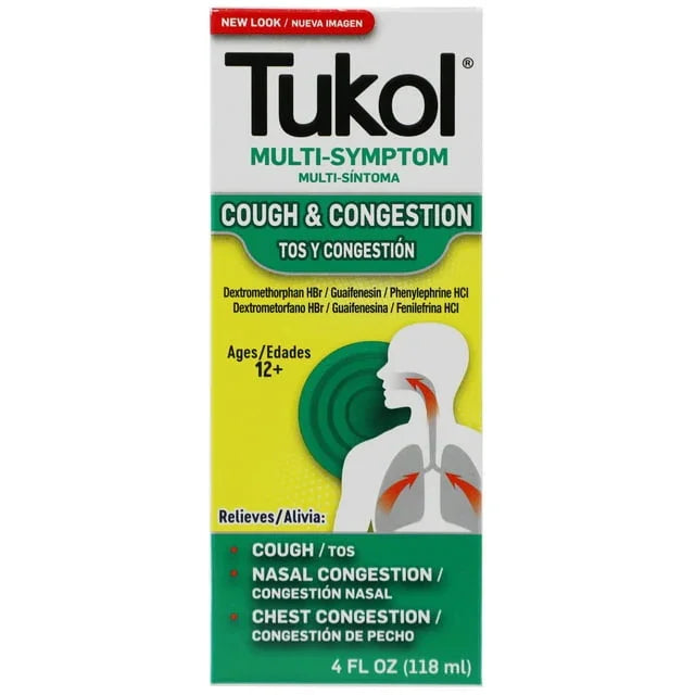 Tukol Cough & Congestion Syrup – Multi-Symptom Cold Relief, 4 fl oz - Exotic Pro