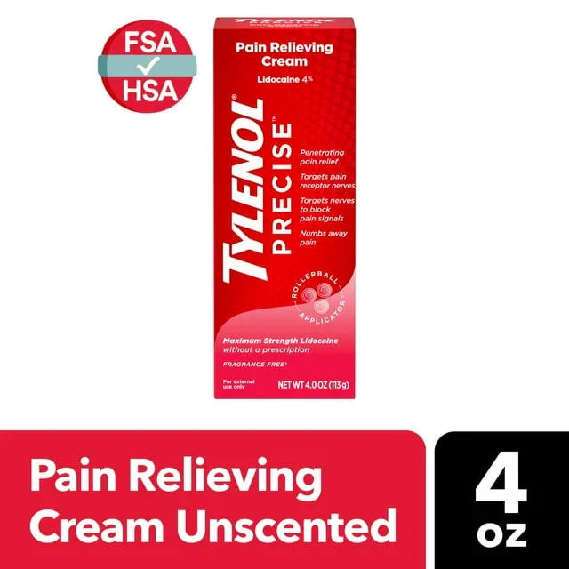 Tylenol Precise Pain Relief Cream with 4% Lidocaine – 4 oz - Exotic Pro