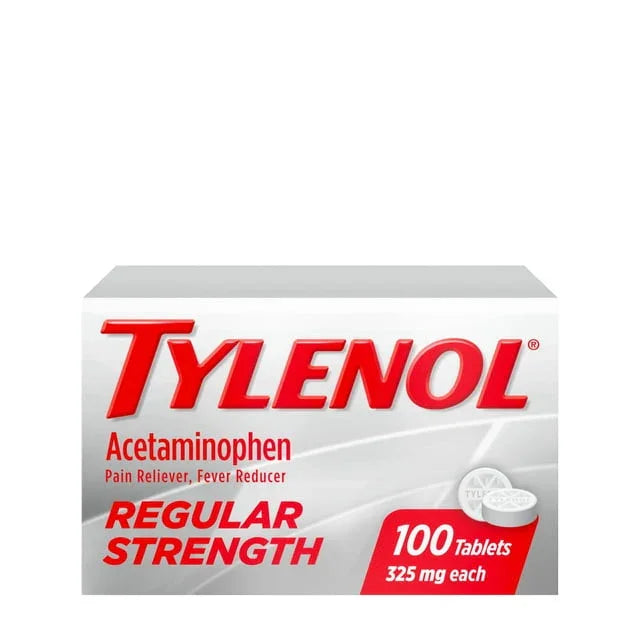 Tylenol Regular Strength 325mg Acetaminophen Tablets – 100 Count