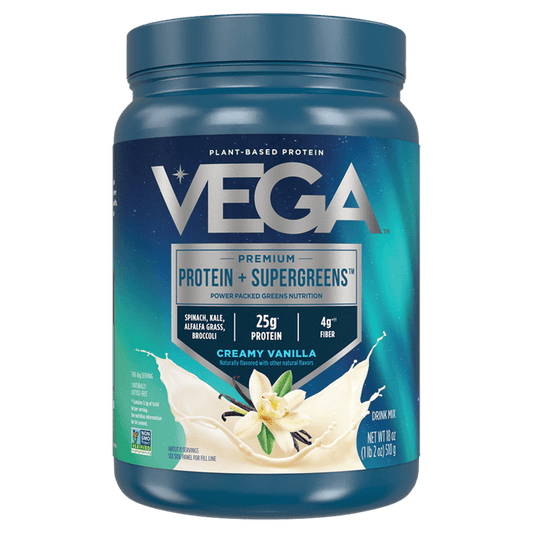 Vega Protein and Greens Powder, Vanilla – 25g Plant Protein