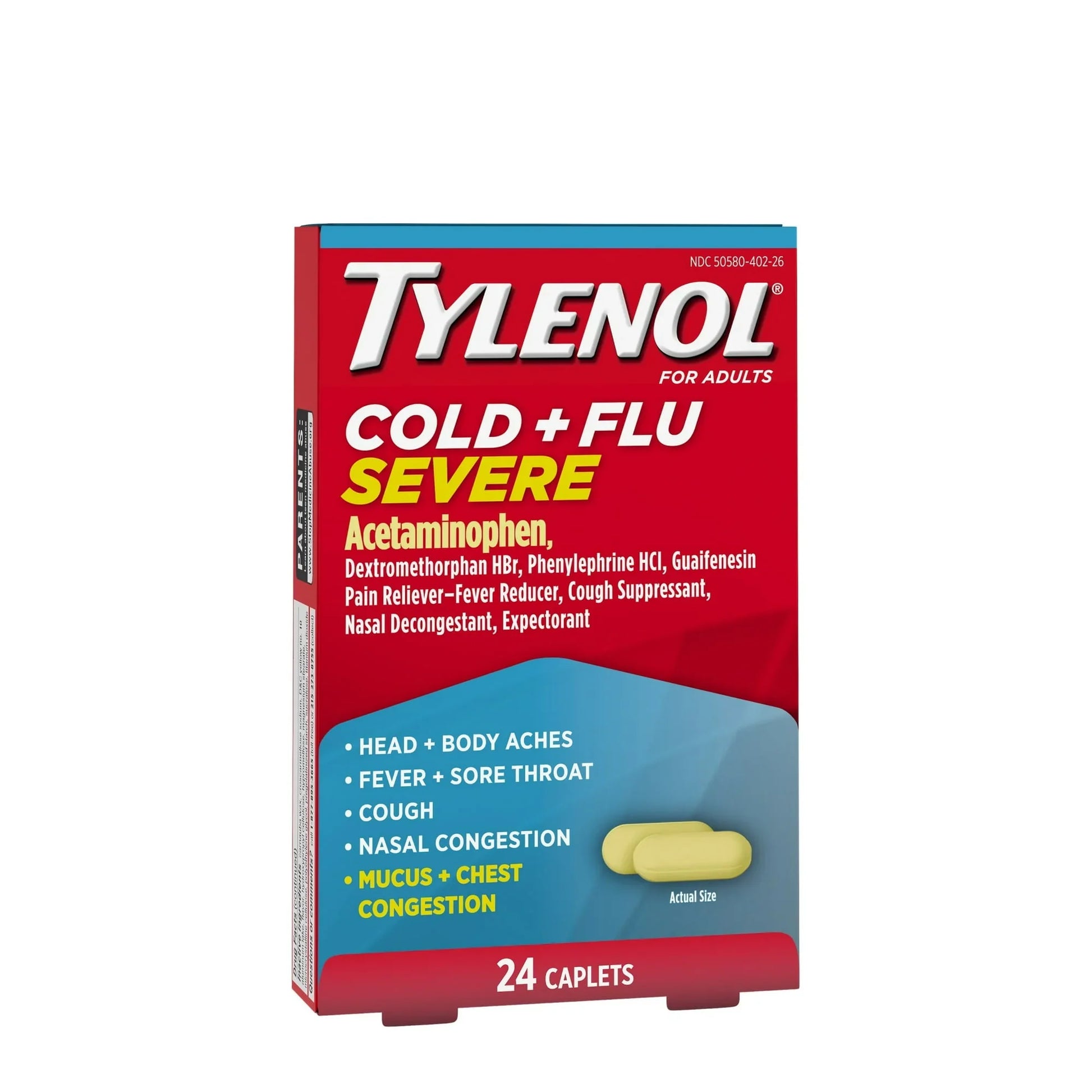 Tylenol Cold + Flu Severe – Multi-Symptom Relief Caplets, 24 Ct - Exotic Pro