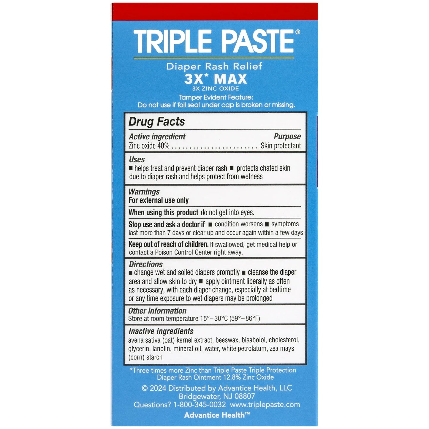 Triple Paste 3X Max Diaper Rash Ointment – 2 oz | Extra-Strength Relief - Exotic Pro