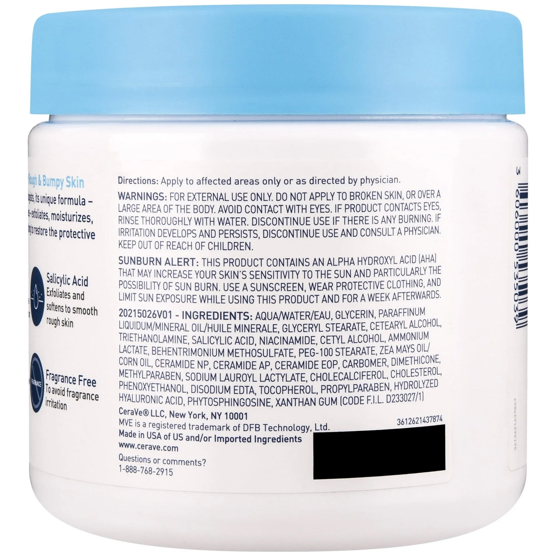 CeraVe SA Cream for Rough & Bumpy Skin with Salicylic Acid, 16 oz - Exotic Pro