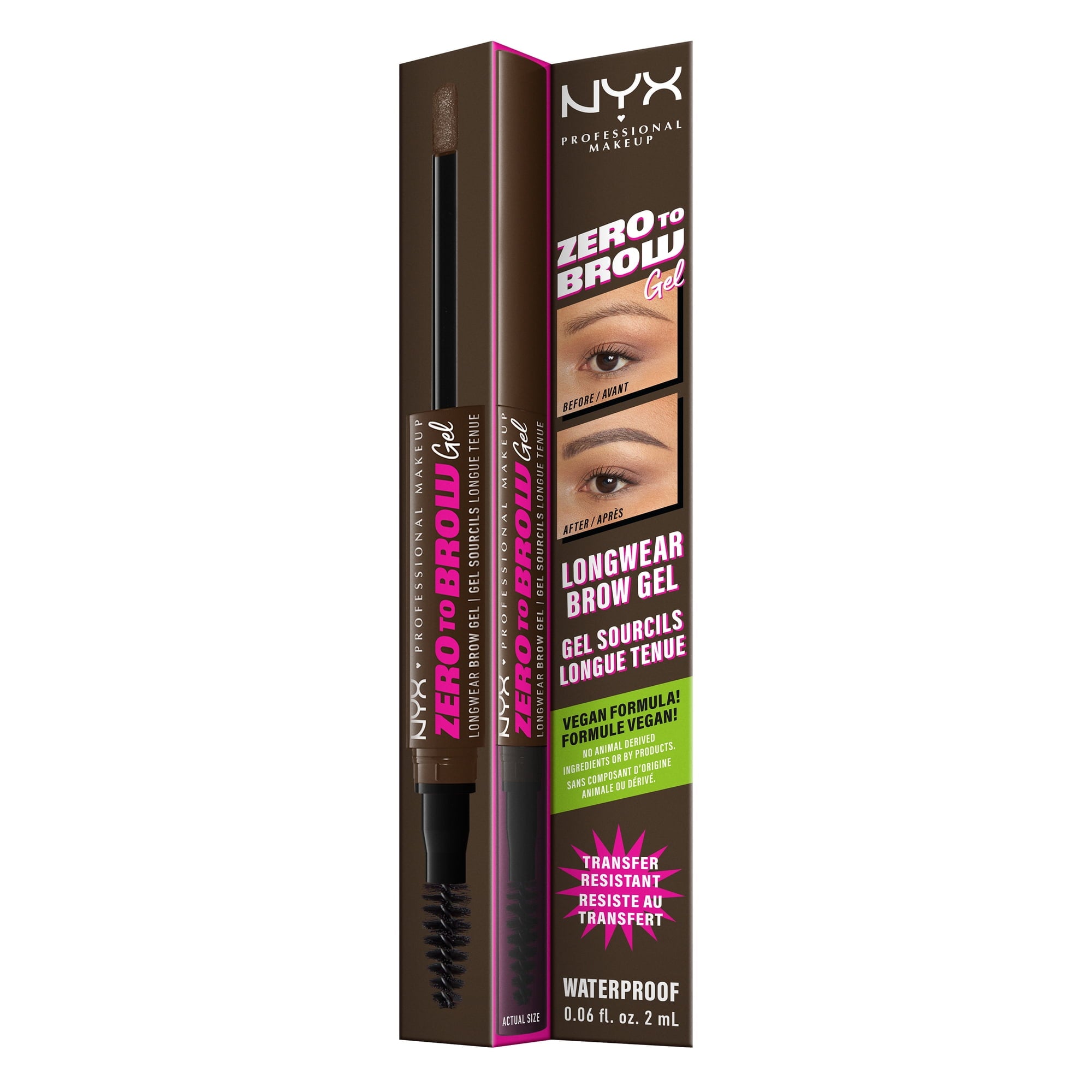 NYX Zero to Brow Eyebrow Gel - Espresso | Longwear Brow Gel - Exotic Pro
