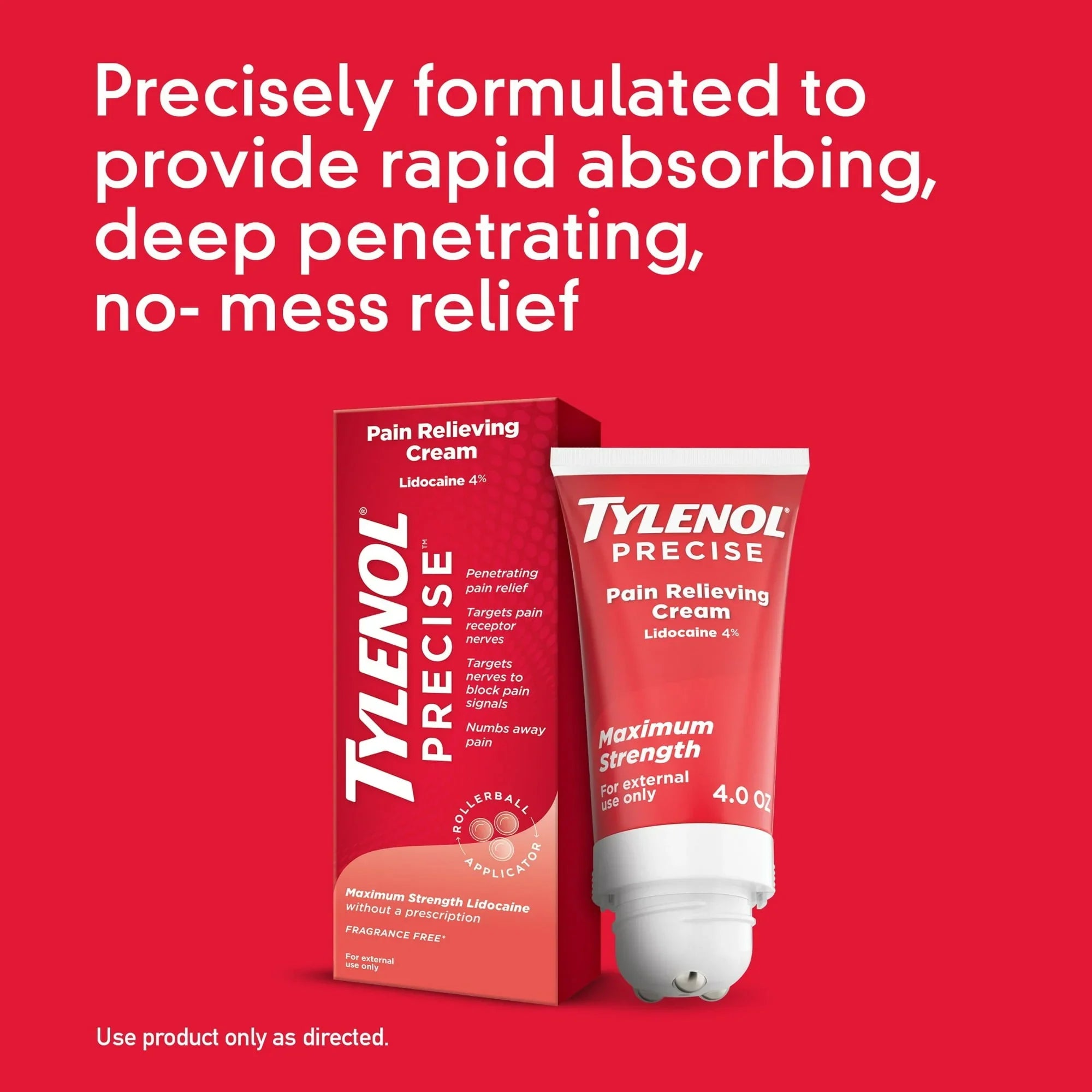 Tylenol Precise Pain Relief Cream with 4% Lidocaine – 4 oz - Exotic Pro
