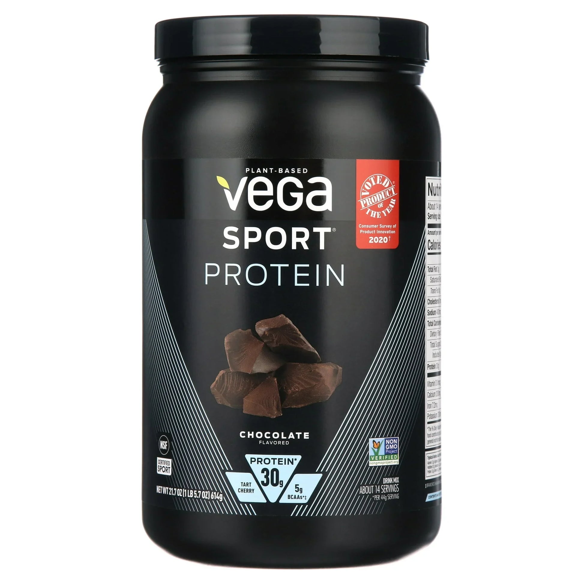 Vega Sport Plant-Based Protein Powder, Chocolate – 30g, 1.3 lb (21.7 oz) - Exotic Pro