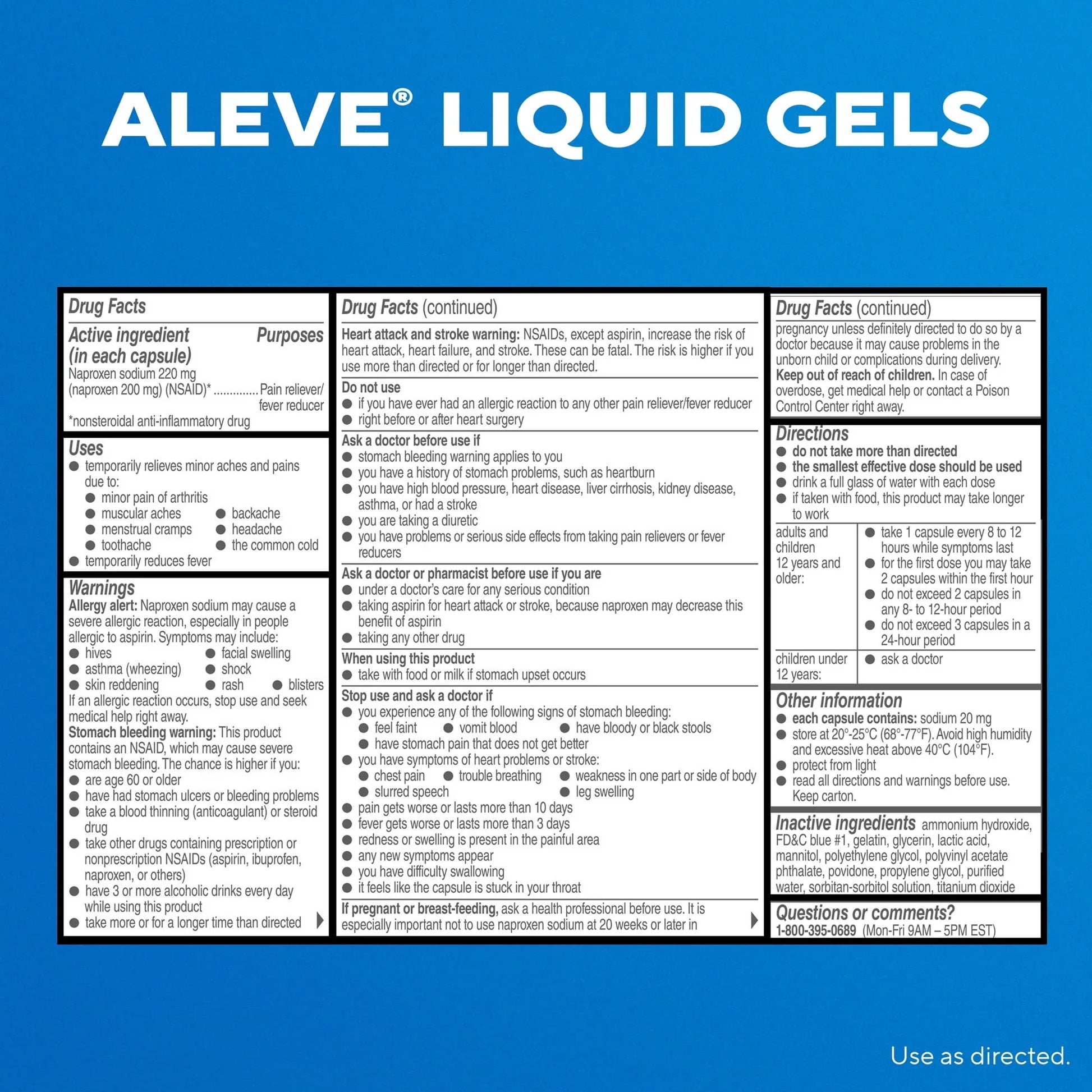 Aleve Liquid Gels Pain Reliever with Naproxen Sodium – 50 Count - Exotic Pro