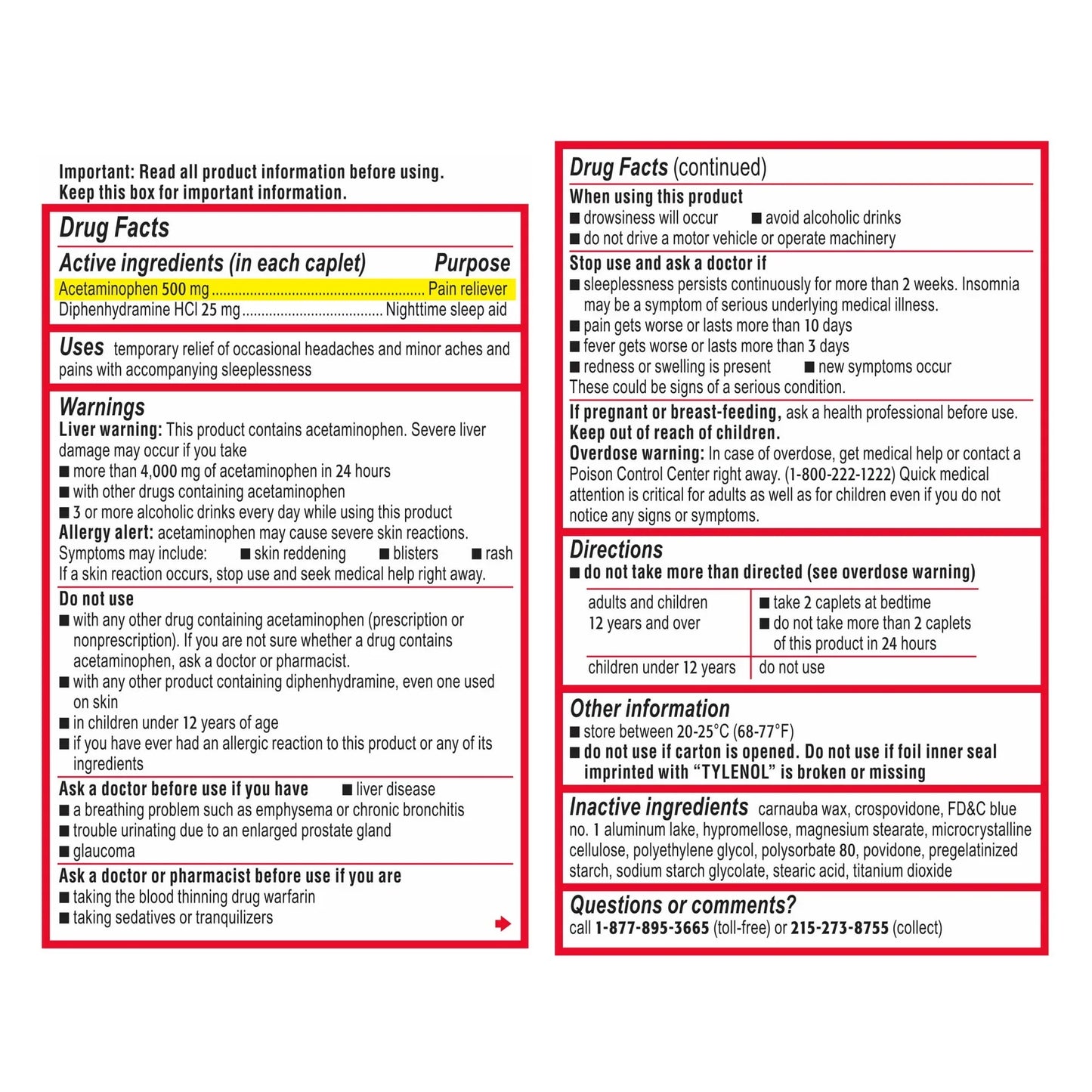 Tylenol PM Extra Strength Pain Reliever & Sleep Aid Caplets – 150 Count - Exotic Pro
