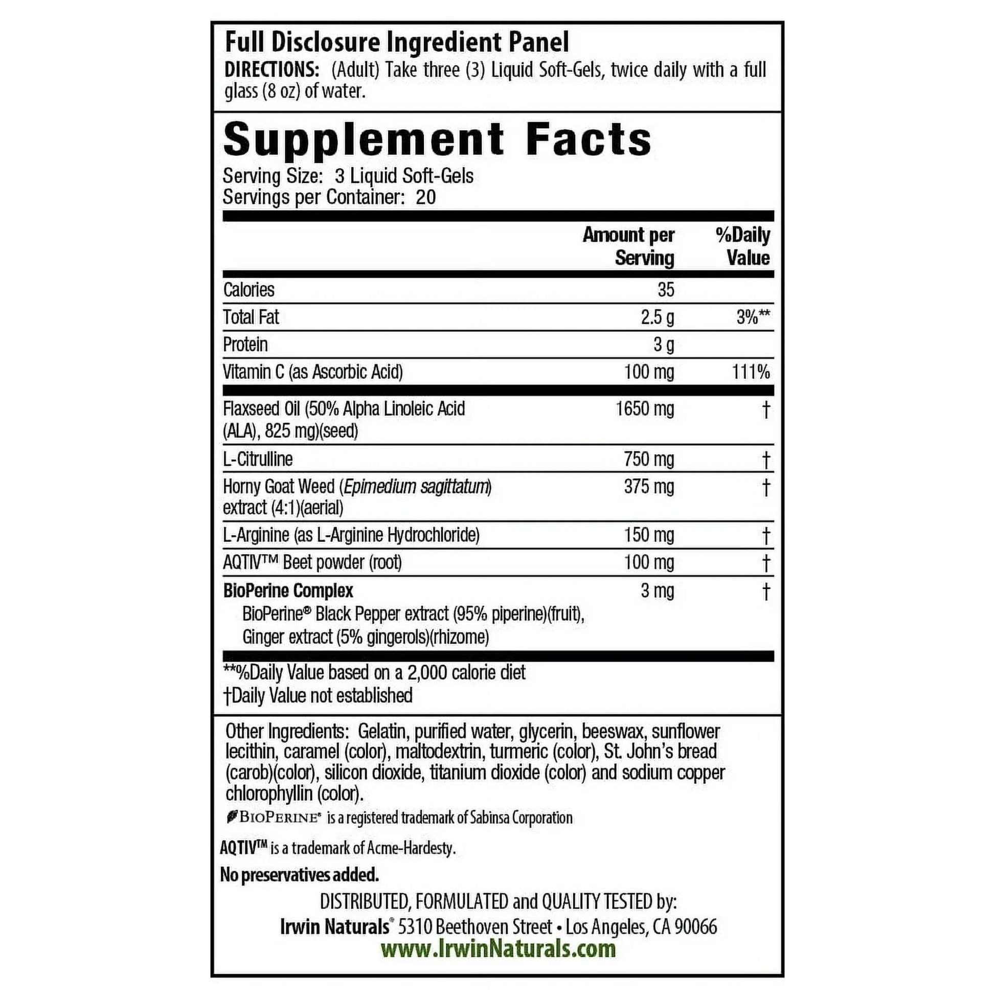 Irwin Naturals L-Citrulline + L-Arginine 60 Ct | Nitric Oxide & Circulation Support - Exotic Pro