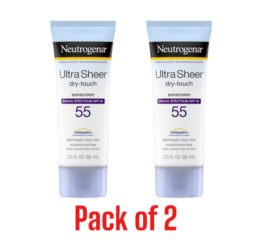 Neutrogena Ultra Sheer Dry-Touch Sunscreen SPF 55, 3 fl oz (Pack of 2)