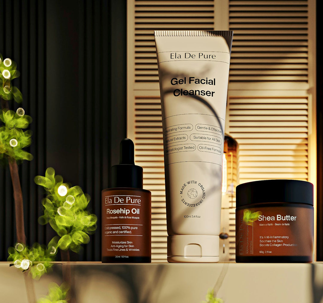 EP-COL-ESSENTIALS Minimal skincare shelf