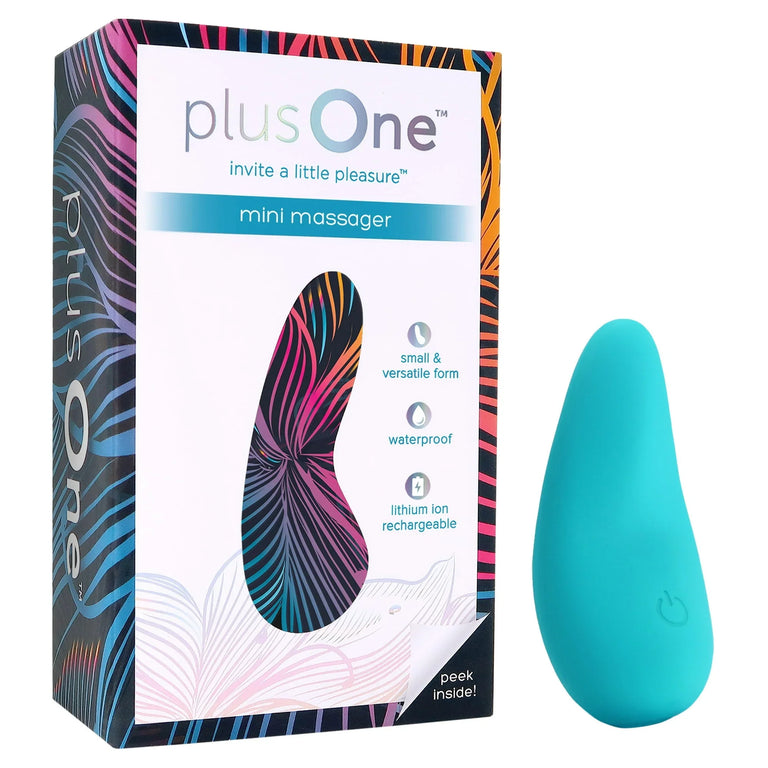 plusOne Vibrating Mini Soft Touch Massager | 10 Modes | Waterproof & Quiet