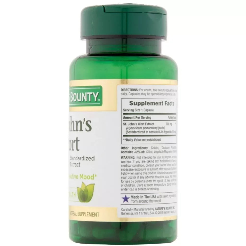 Nature's Bounty St. John's Wort – 300mg, 100 Ct | Mood & Emotional Well-Being - Exotic Pro