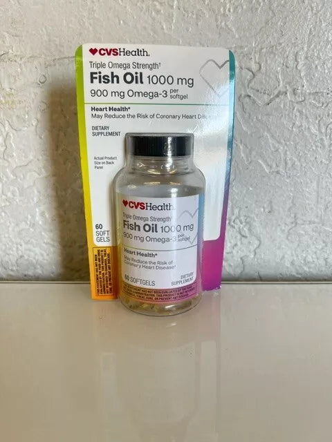 CVS Triple Omega Fish Oil 1000mg 900mg Omega 3 60 Softgels Exotic Pro