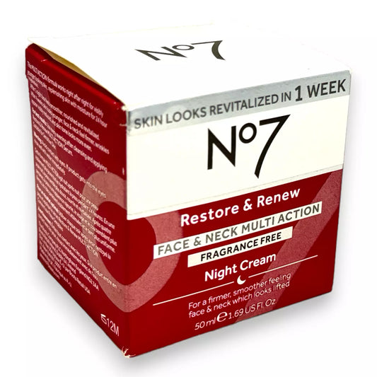 No7 Restore & Renew Night Cream Fragrance Free - 1.69 Fl Oz - Exotic Pro