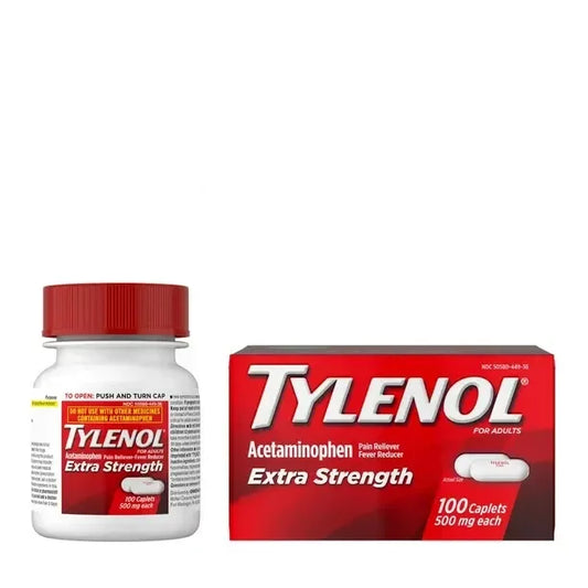 Tylenol Extra Strength Pain Reliever Fever Reducer 100 Caplets - Exotic Pro